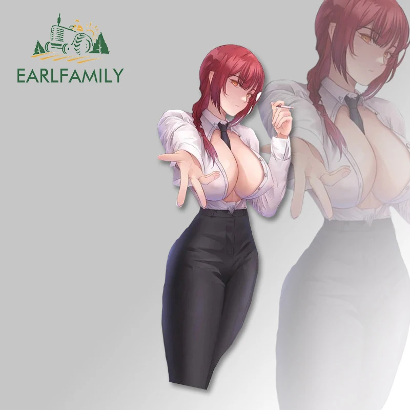 EARLFAMILY 13 см x 5,3 см для Lewd Mommy Makima автомобильные наклейки водонепроницаемые устойчивые к царапинам наклейки простые окна шлем автостайлинг