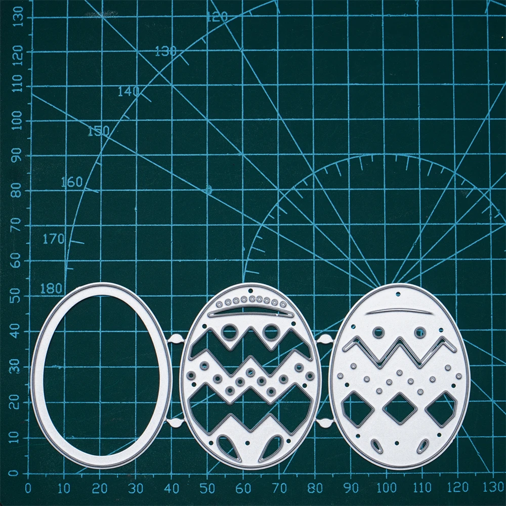 

Kokorosa 3pcs Easter Egg Metal Cutting Dies Cut Scrapbook Paper Craft Knife Mould Photo Album Blade Embossing Stencils 2021 New