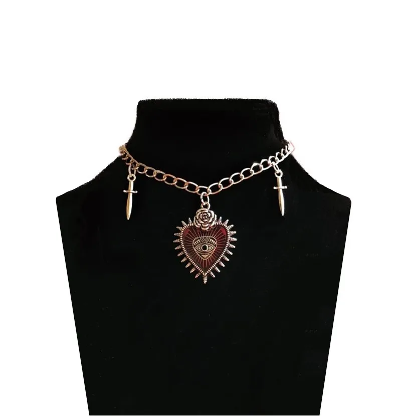 

New Gothic Punk Retro Love Sword Pendant Female Hip-hop Street Personality Dance Sexy Collarbone Chain Tide
