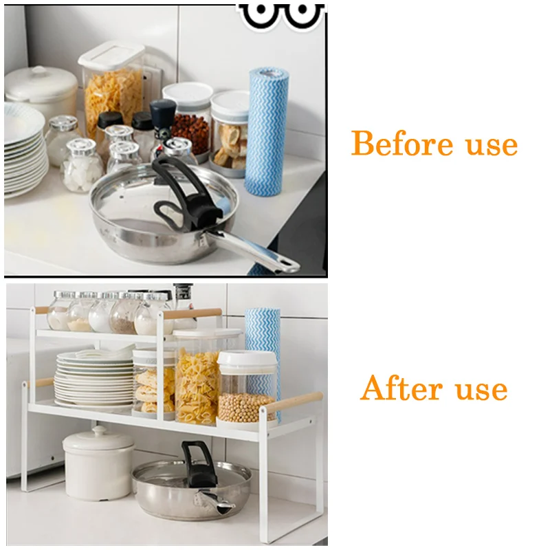 wide shelf organizerstackable countertop shelf withspace saving organizer for cupboardcabinetstorage rackshelves for wall free global shipping