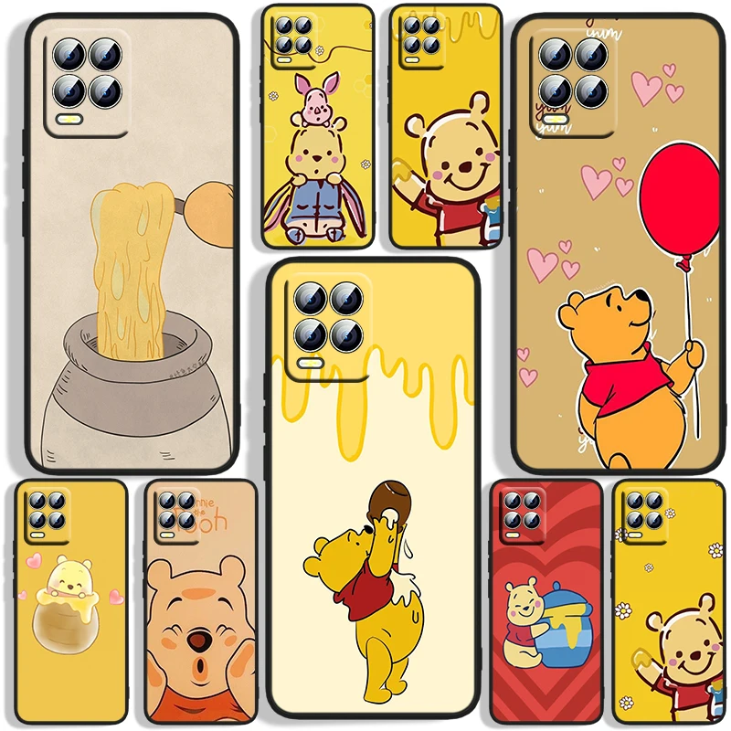 

Winnie the Pooh Phone Case For OPPO Realme 5 6i 6s 7 7i 8 8i Pro 5G Realme Narzo 50A Narzo 50i Black Iuxury Silicone Soft Back