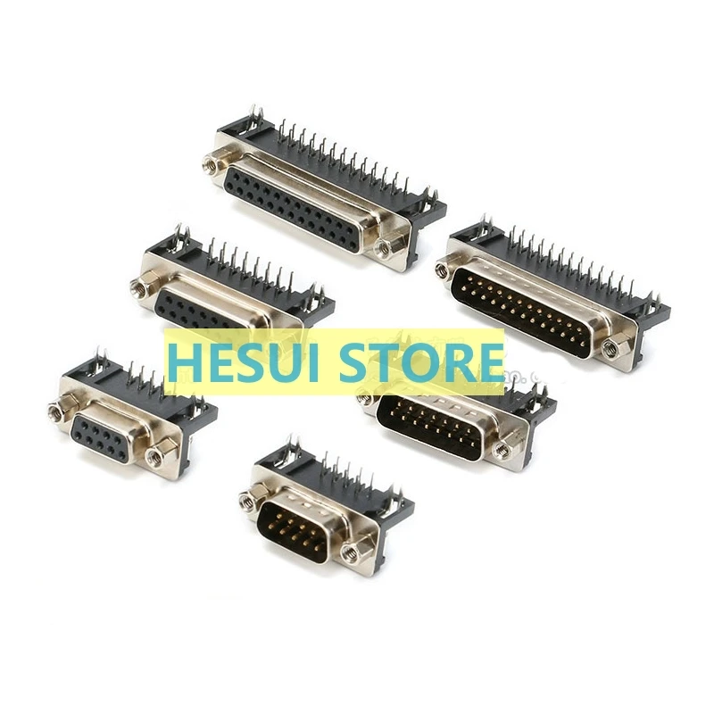 DR9/15/25 Вилка-розетка папа/гнездо 9/15/25 жил/параллельный порт изогнутая на 90