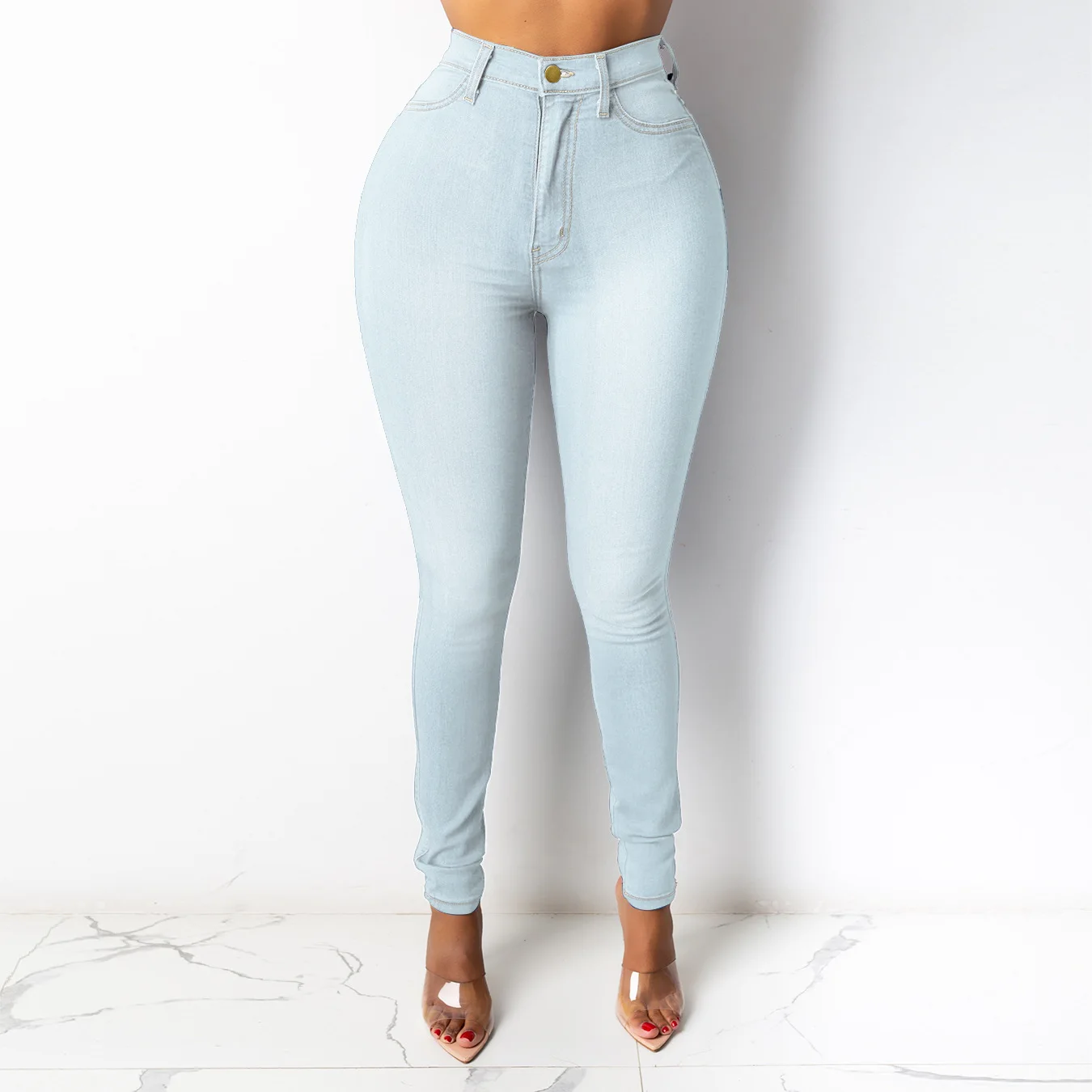 2022 Spring And Summer The New Fashion Adults Women'S Jeans Wish Slim High Waisted Slim Denim Pencil Leg Pants