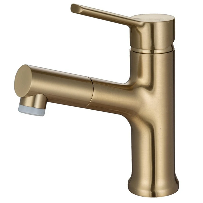 

Basin Mixer Taps 2 Modes Pull Out Spray, Basin Faucet Single Handle Copper Kitchen Sink Taps For Bathroom Bar Sink
