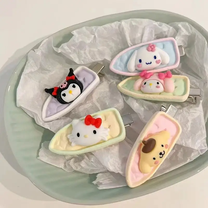 

Sanrio Cinnamoroll Cartoon Kawaii Hairpin Hello Kittys Mymelody Cute Beautiful Girls Duckbill Clip Fixed Hair Accessories Gift