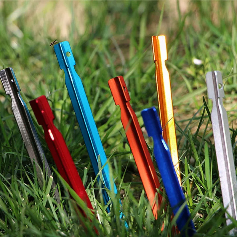 

18cm Tent Pegs Aluminum Tent Stakes Nail For Camping Tent Rope Ultralight Tent Accessories Equipment Outdoor Travel
