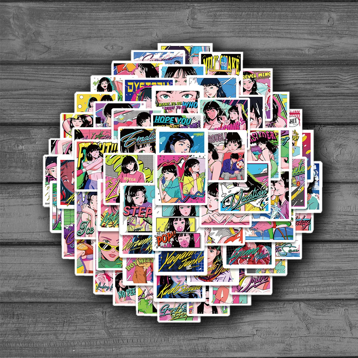 

64 шт., винтажные аниме наклейки для девочек