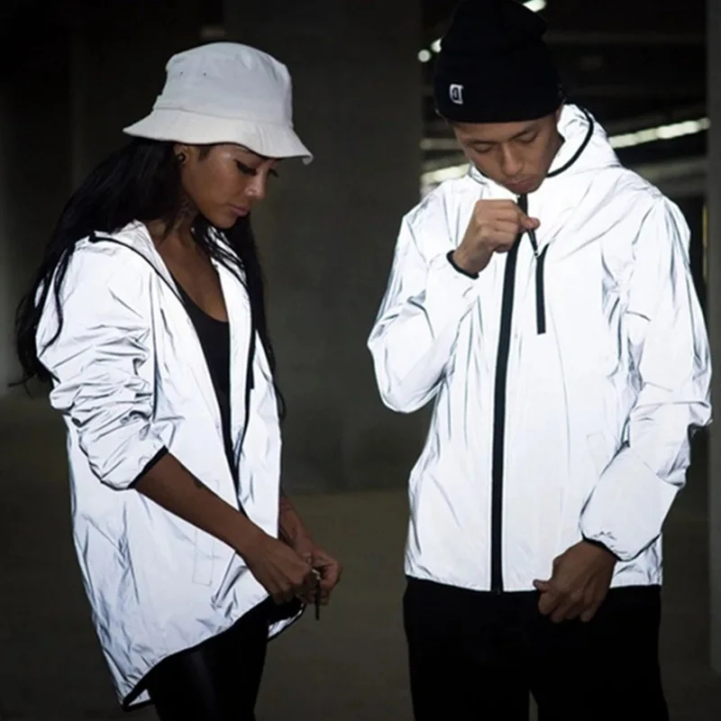 Couple Night Clothes Sequin Fashion Trend Jacket Men's Street Jacket Hip Hop Night Running Reflective Jacket