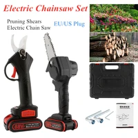 cordless pruning shears and handheld electric chain saw kit with batteries fast cutting for cutting and trimming branches