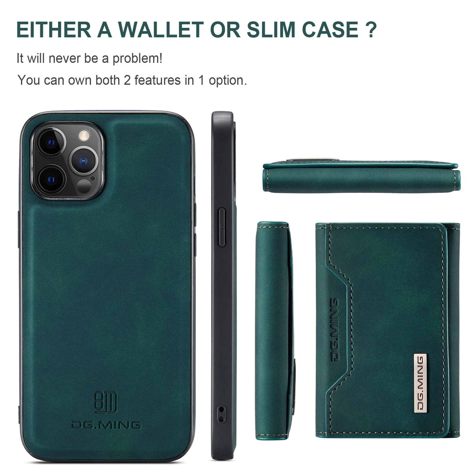 

Detechable Magnetic Leather Phone Case For iPhone 13 Pro Max 14 Plus 12 11 SE 2020 7 8 X XR XS Max Wallet Card Bags Cover Coque