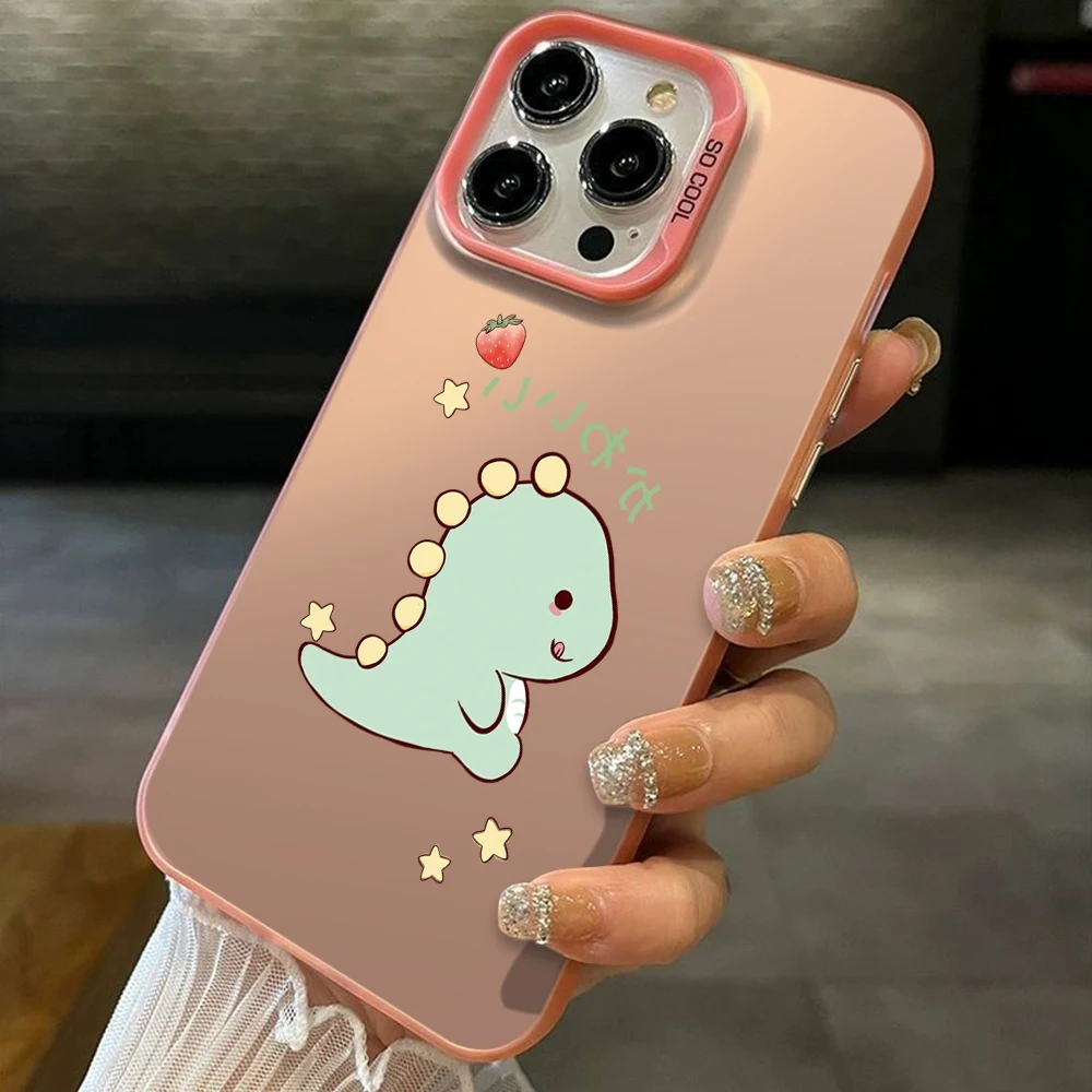 Чехол для Vivo Y91C Y91i Y93 Y95 1820 2015 V30E V17 V2026 V2029 S1 Pro Cute Dinosaur Cover Vivo1811 1816 1920 1906 IMD Plating
