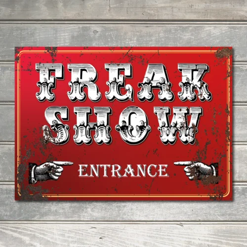 Винтажный жестяной цирковый знак на входную дверь от Freak Show декоративный подарок