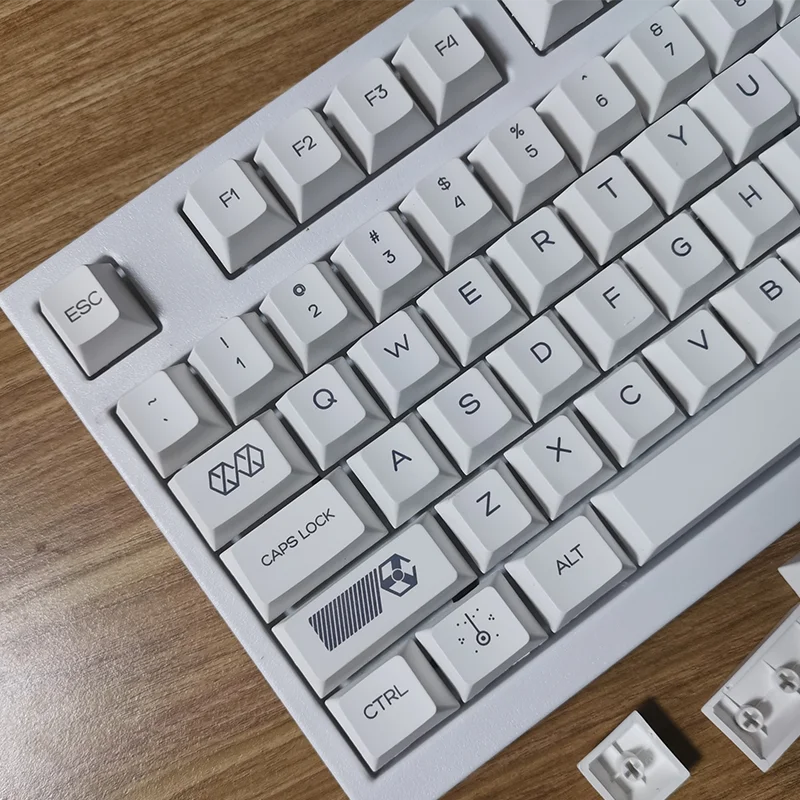 

131 Keys Minimalist White Keycaps For Cherry MX Switch Mechanical Keyboard Cherry Profile PBT Keycap Virtual War Key Caps Custom