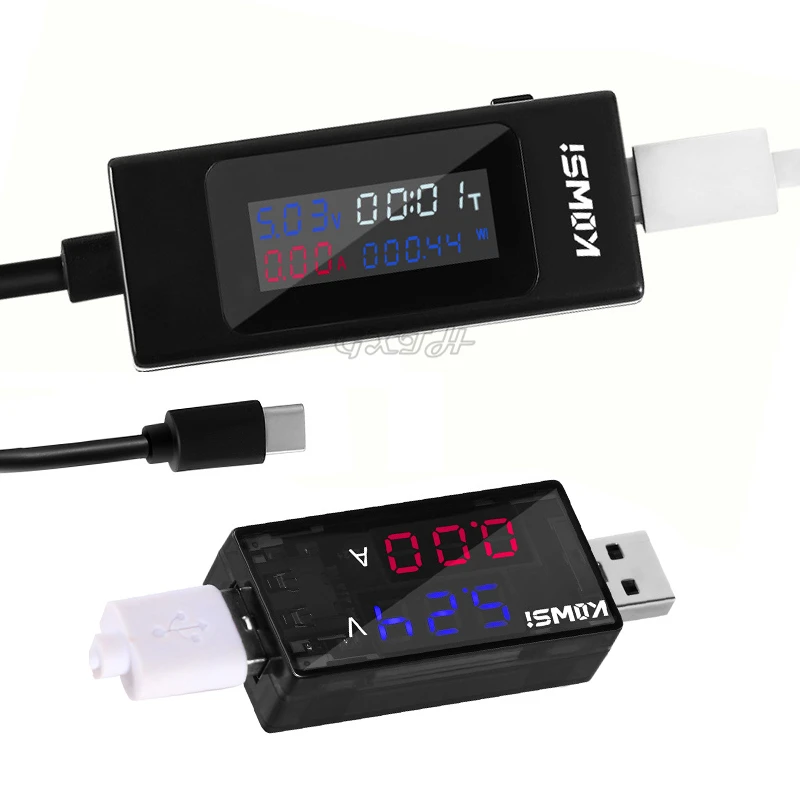 

Type-C Current Voltage Tester 4-30V 6.5A Charging Speed Battery Capacity Monitor LCD Color Screen Portable Mobile Power Tester