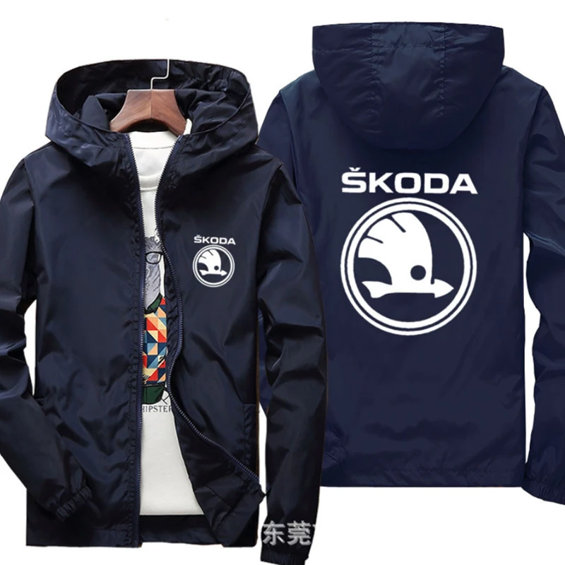 

2022 Motorcycle Jacket Windproof for SKODA logo Jacket Mobike Riding Hooded Suit Windbreaker Sweatshirts Racing zipper Coat