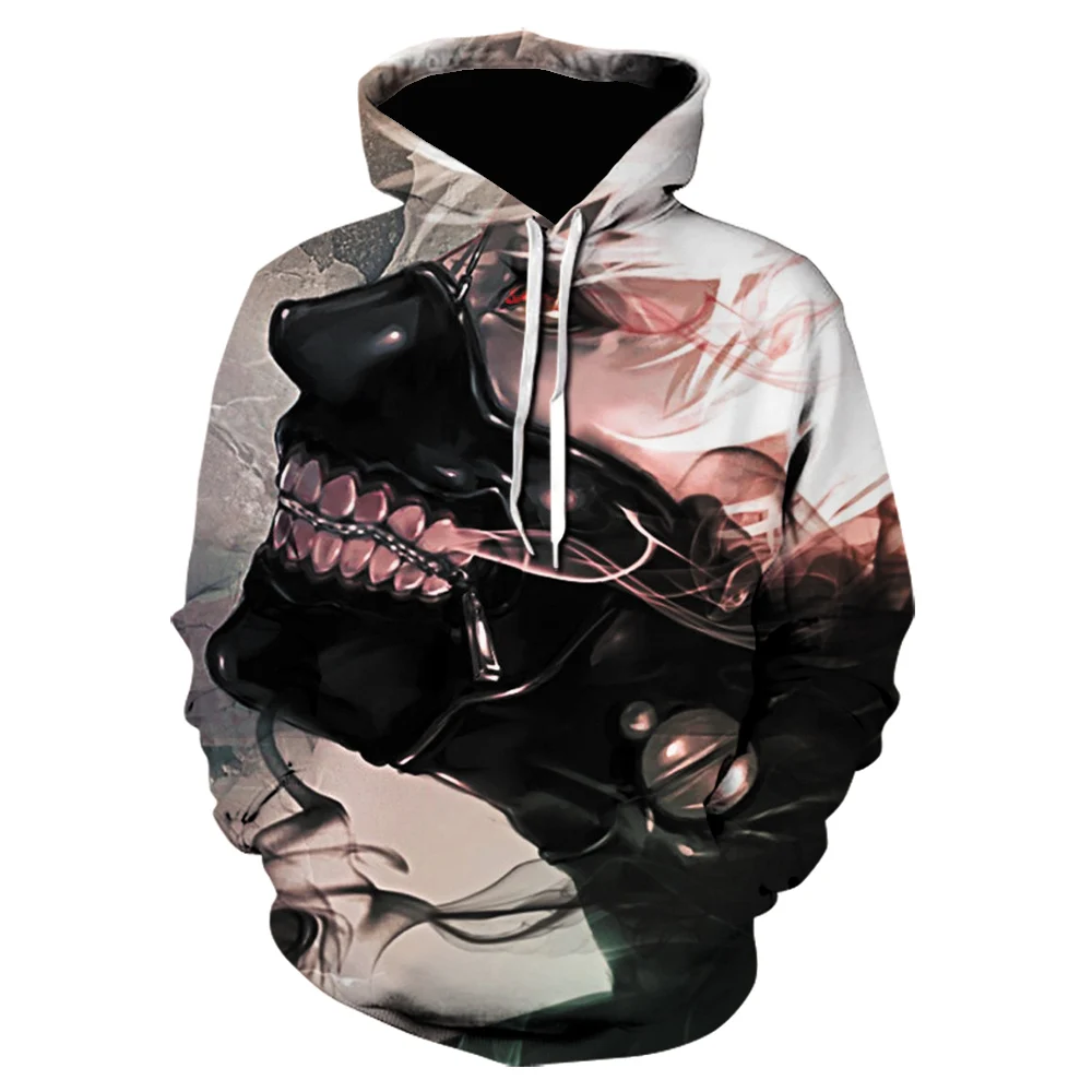 Новинка 2022 Лидер продаж толстовки с капюшоном 3D принтом Токийский Гуль Кен