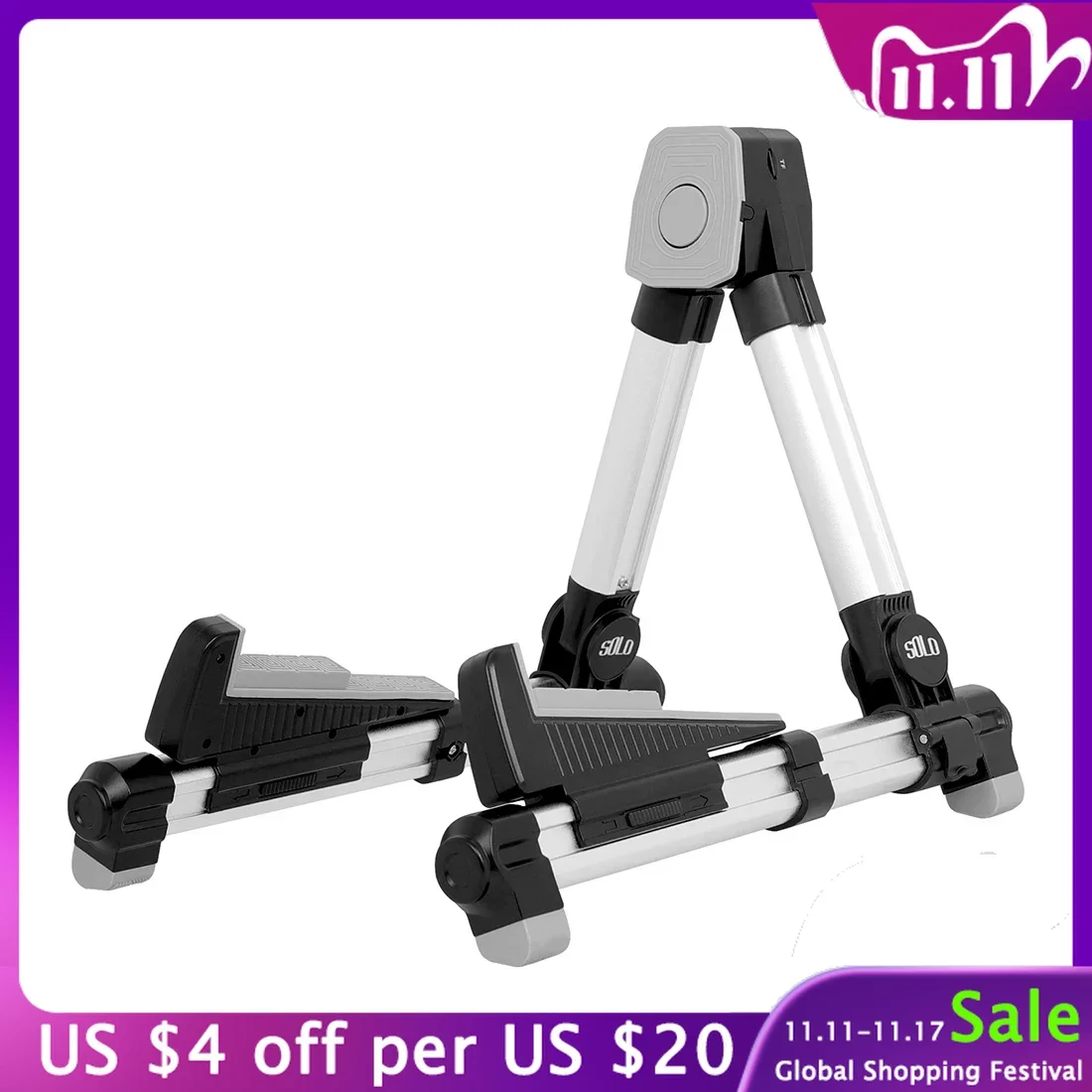 

SOLO SGS-10 Guitar Stand A-Type Vertical Floor Stand With Bluetooth Speaker For Acoustic/Classical Guitar