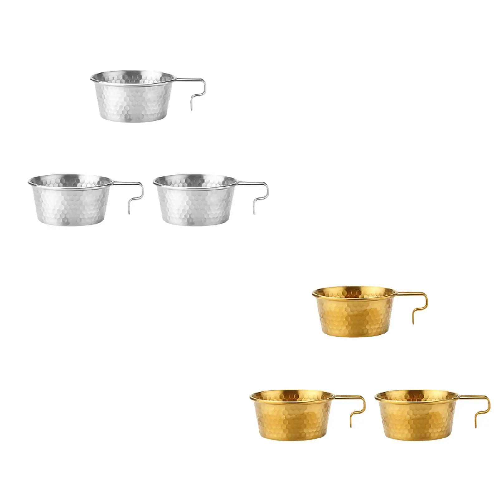 3x миска Shiraz для еды с ручкой легко моющаяся портативная из нержавеющей стали