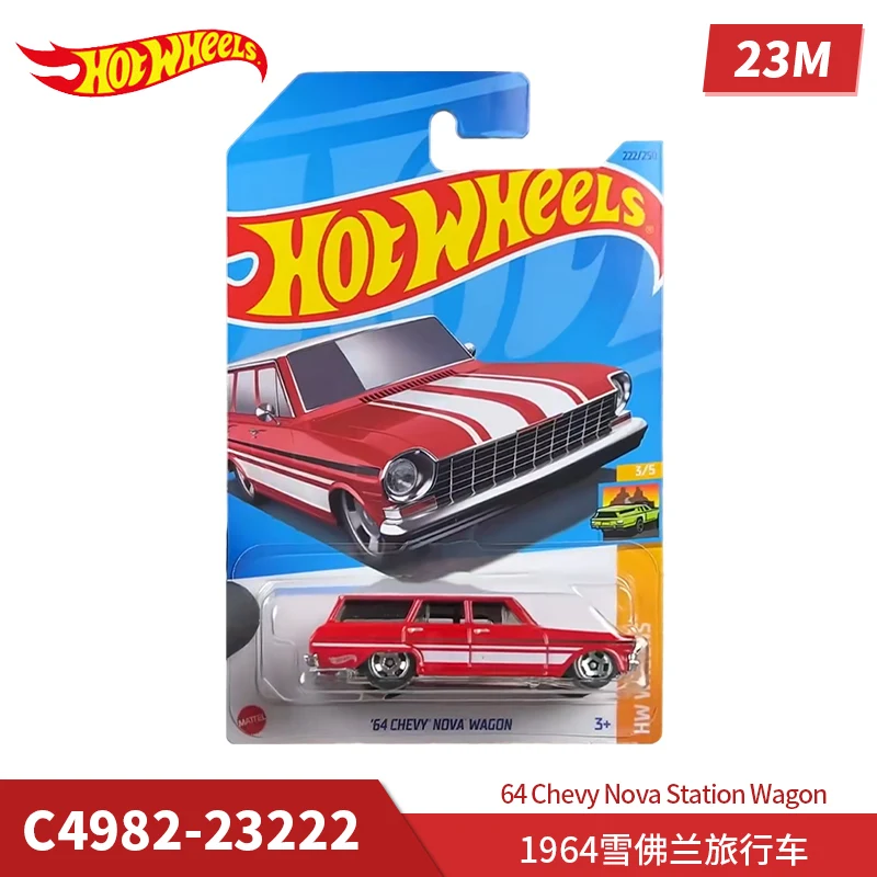 2023-222 Hot Wheels Cars 64 CHEVY NOVA WAGON 1/64 Metal Die-cast Model Collection Toy Vehicles