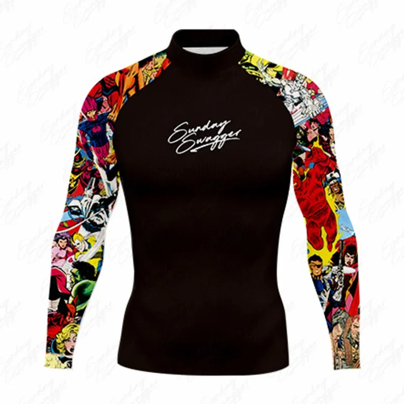 

Мужской купальник Sunday Swagger, защитная Пляжная футболка с длинным рукавом для дайвинга, серфинга, плавания, серфинга
