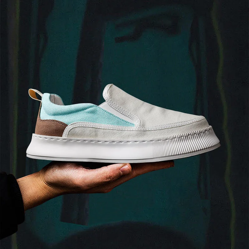 

Cloth shoes Summer breathable trend Versatile board shoes Thick soled sports casual linen canvas men's shoes