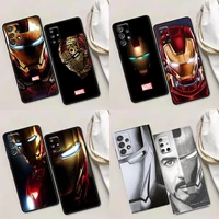 phone case for samsung a01 a02 a03s a11 a12 a21s a32 a41 a72 a52s 5g a91 case silicone cover marvel iron man face logo
