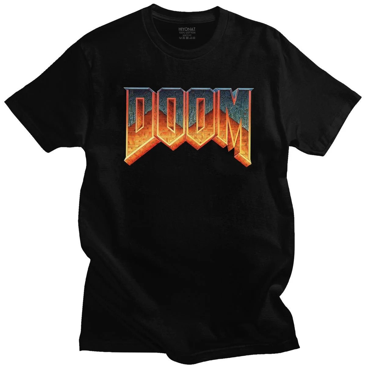 Футболка Doom для мужчин тенниска Из Хлопчатобумажной Ткани в стиле ретро с