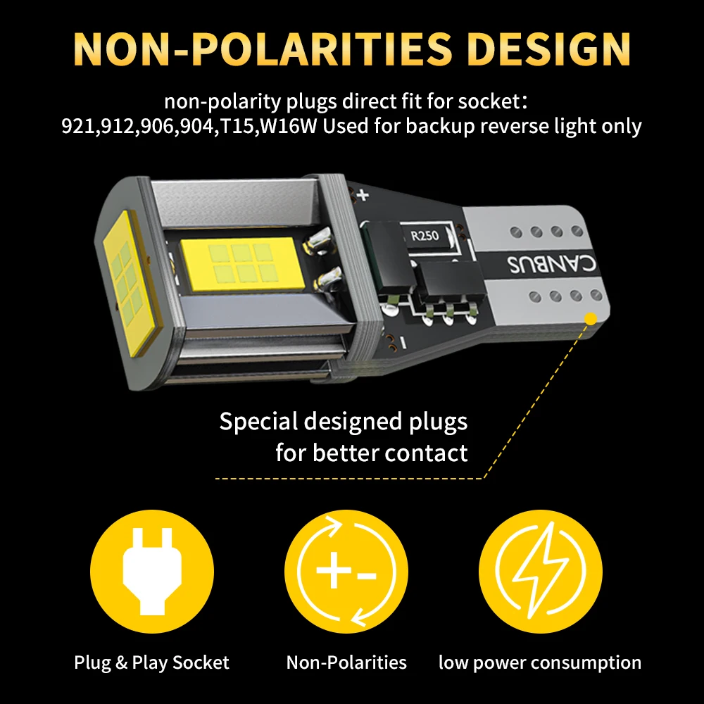 Oprah 2 шт. T15 W16W фотолампы Canbus 3570 3 SMD высокая мощность 912 921 фотолампа 12 в 6000K белый