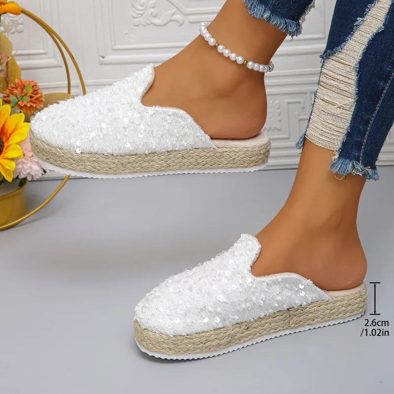 Льняные восточные Ретро дышащие лоферы из искусственного жемчуга Эспадрильи на