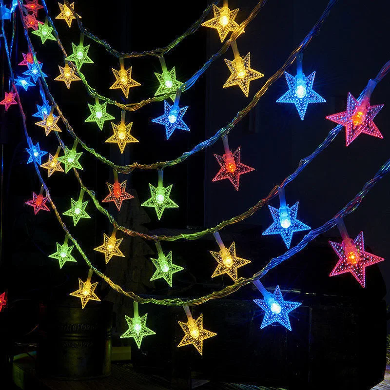 

Светодиодная Мерцающая гирлянда со звездами, 80/40/20 светодиодов, гирлянда с питанием от USB, Рождественская лампа на батарейках, декоративная сказочная гирлянда для праздника, вечеринки, свадьбы