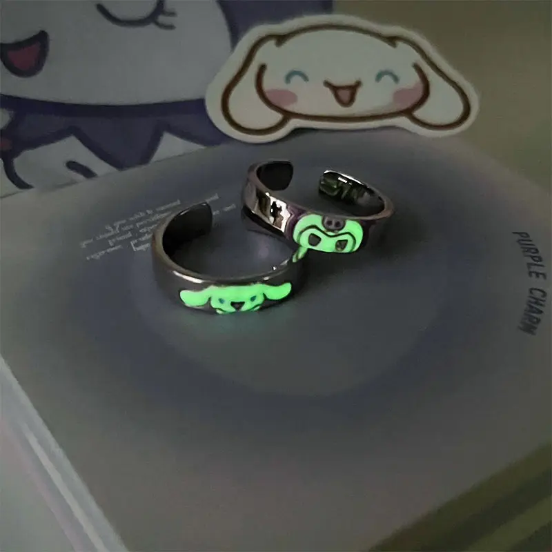 

Кольцо Sanrio Kuromi с аниме-изображением героев мультфильмов, милый Коричный цвет, необычные аксессуары, милый подарок на день рождения
