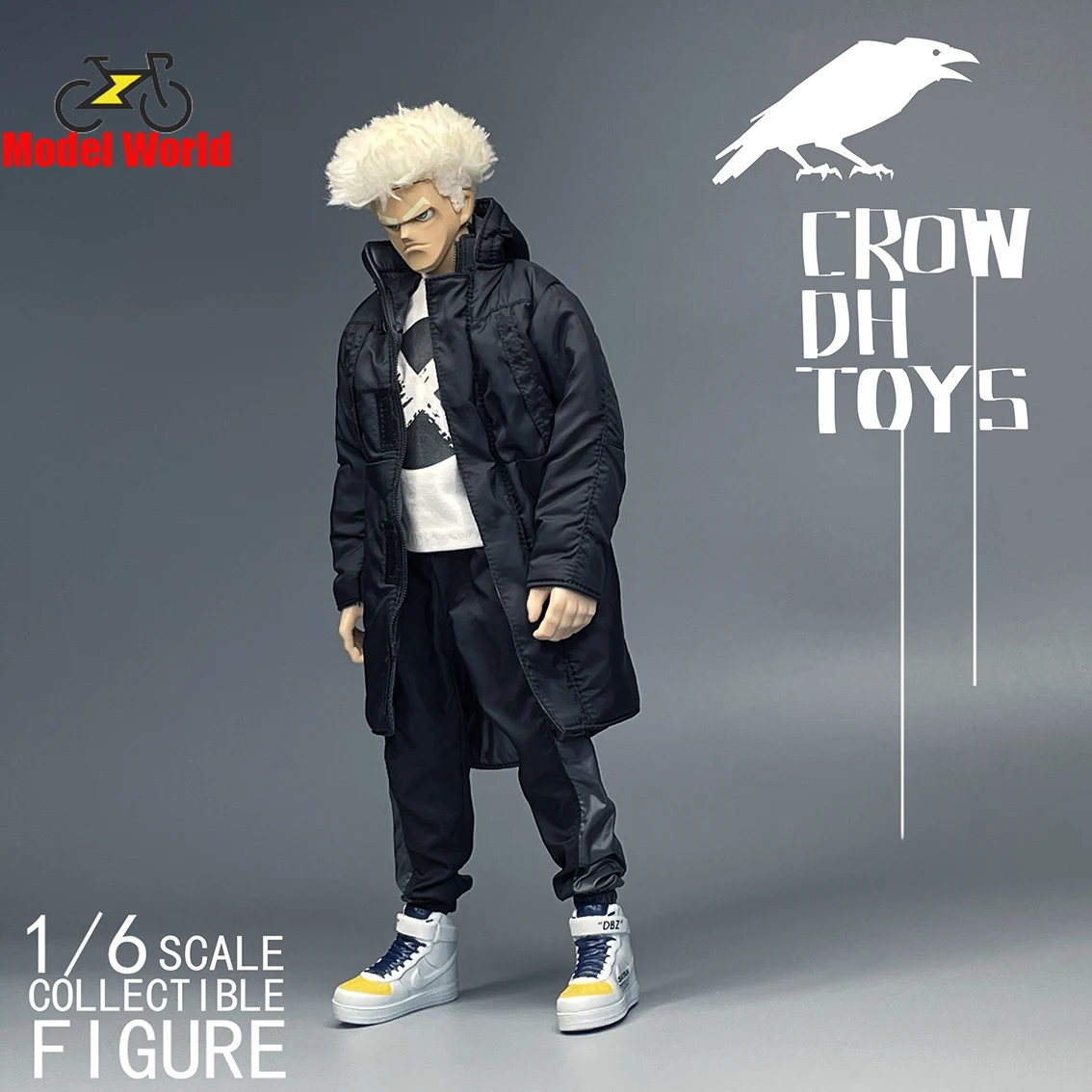 CROW DH TOYS масштаб 1/6 мужская одежда черная хлопковая длинное пальто подходит для 12