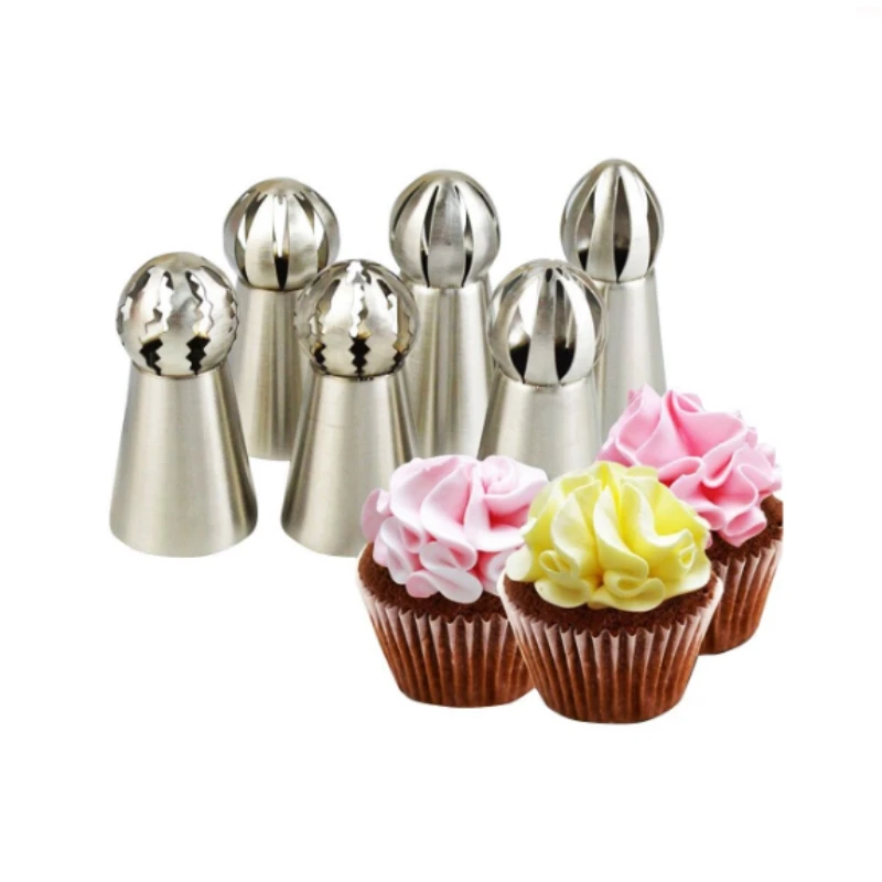 

Russian Piping Ball Tips Torch Nozzles Cake Cupcake Decorating Kit Pastry Cookie Frosting Bags Baking Tools