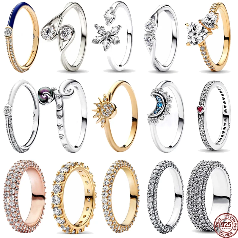 

Горячая Распродажа, новинка, модное и ослепительное кольцо из серебра с цирконом, кольцо с солнцем и луной, ювелирный подарок для девушки