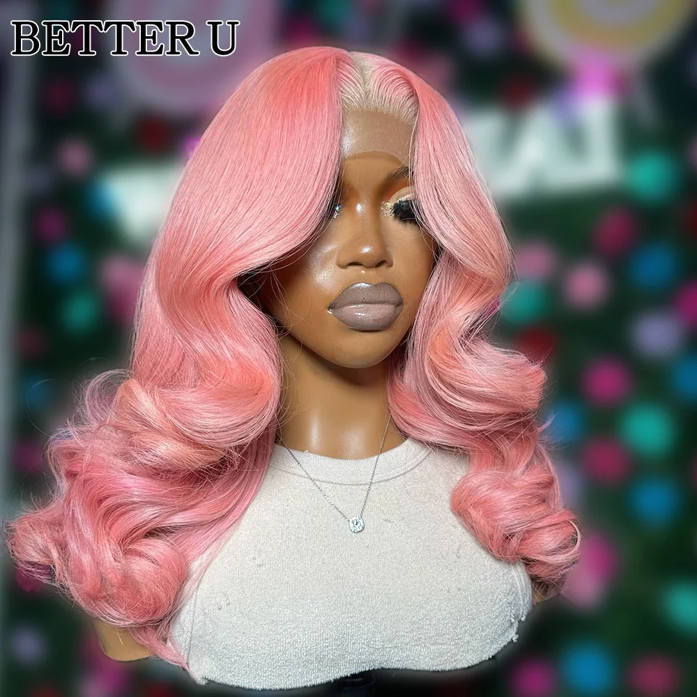 

Pink Wig Body Wave Lace Front Wig Transparent Brazilian Human Hair Wigs For Women Body Wave Closure Wig Rose Pink Colored Wigs