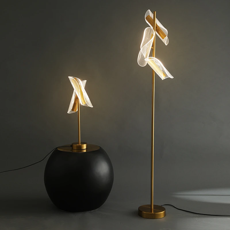 Nordic LED Acrylic Floor Lamp For Bedroom Dining Room Study 