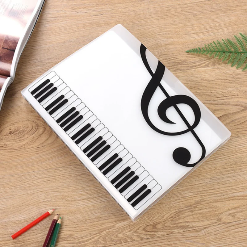 

40 Pages Music Book Clip File Folders Data Sheet Folder Stave Piano Insert Paper Organizer A4 Binder Accessories