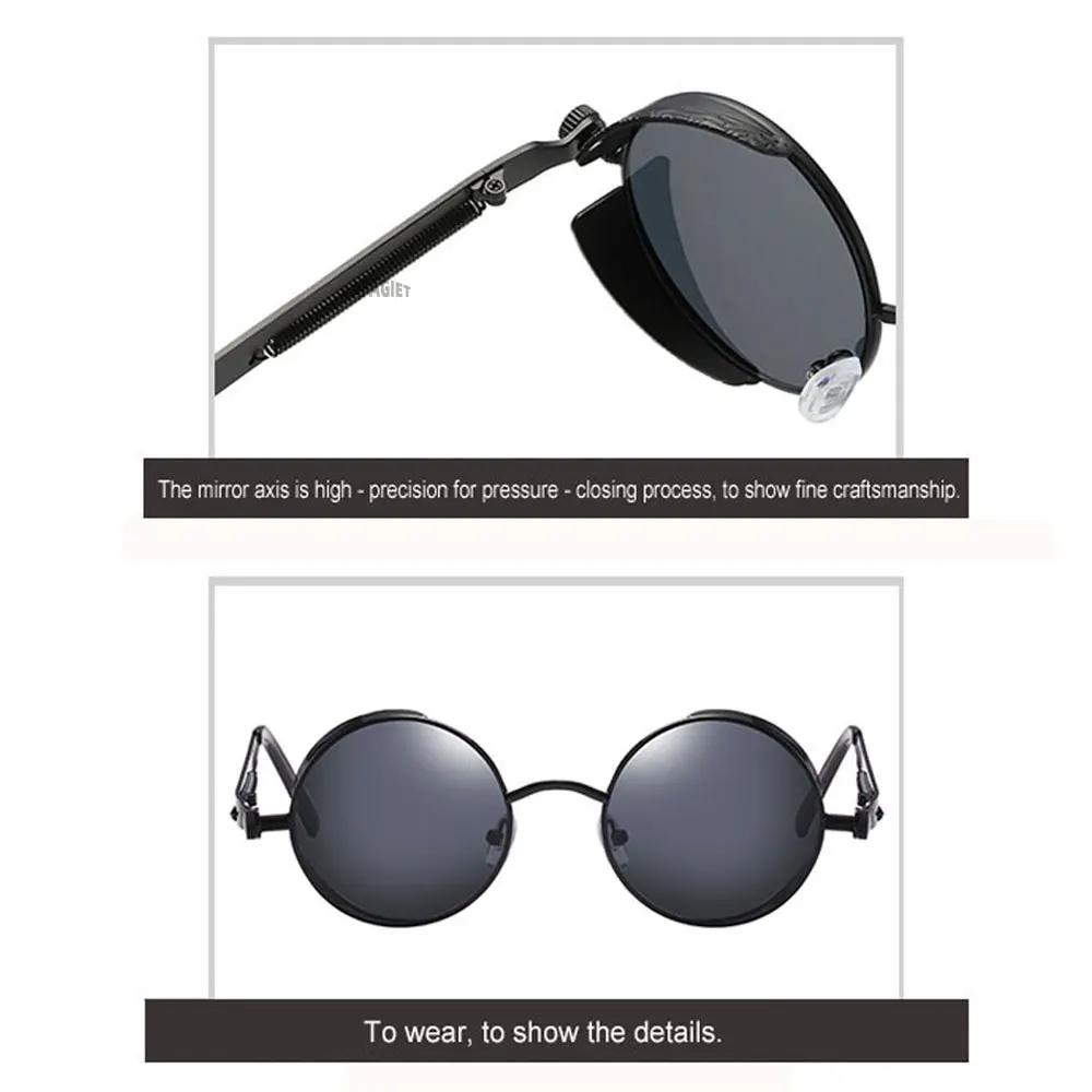 Модные металлические солнцезащитные очки в стиле стимпанк винтажный брендовый