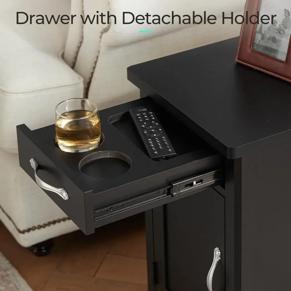 Торцевой столик для фермерского дома с зарядной станцией узкий приставной