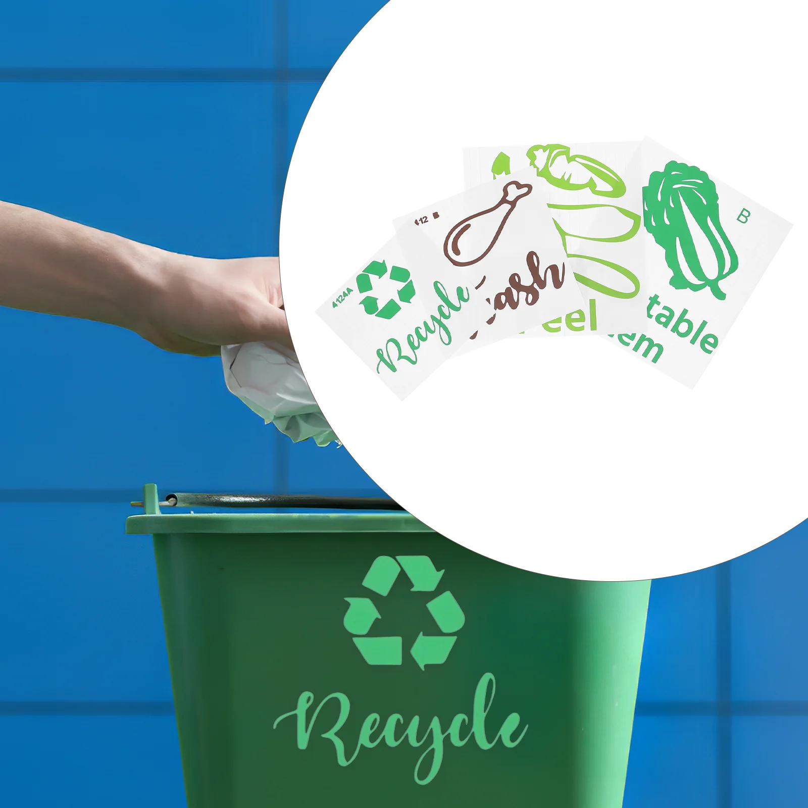 

4pcs Trash Classification Stickers Trash Recycling Stickers Recycle Labels Garbage Sticker Recycle Sticker Trash Can Decal