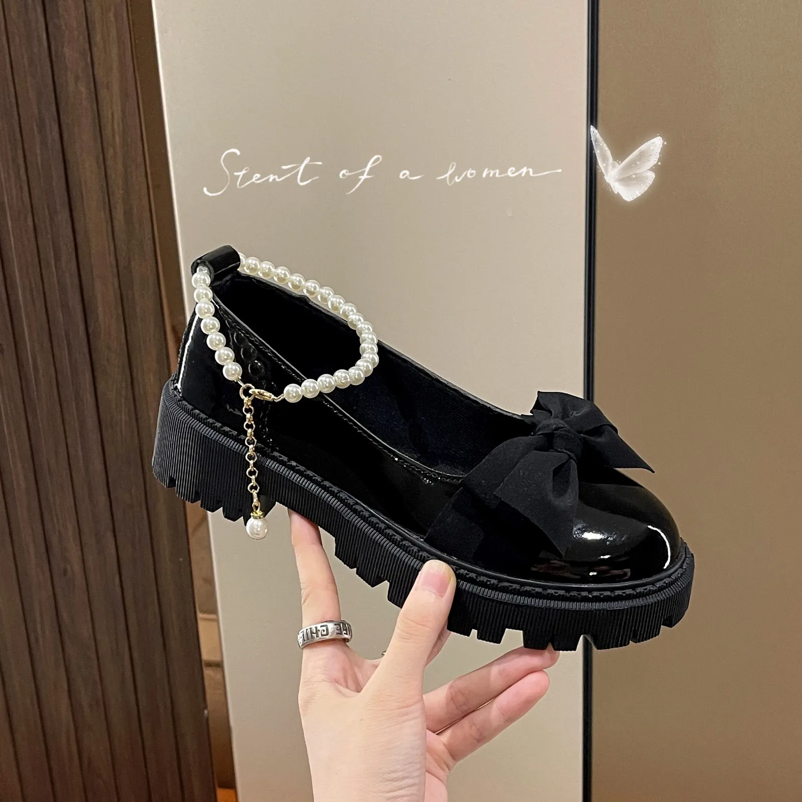 Women Thick Platform Mary Janes Lolita Shoes Party Pumps Summer 2022 New Sandals Bow Chain Mujer Shoes Fashion Oxford Zapatos