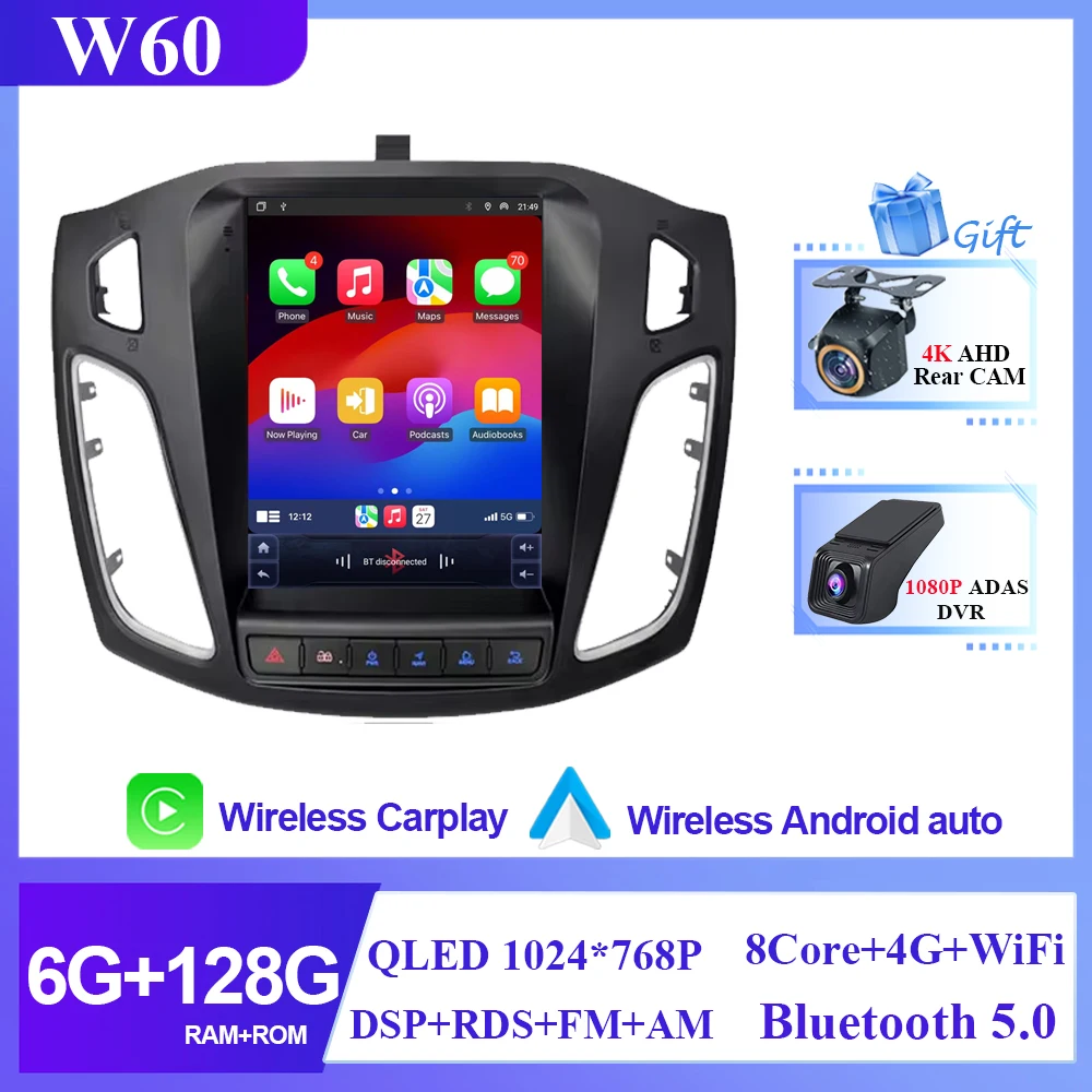 8-ядерный 2 Din Android 16 автомобильный радиоприемник для Ford Focus 3 Mk 3 2011 2012-2019 мультимедийный видеоплеер 2Din Carplay авто стерео DVD