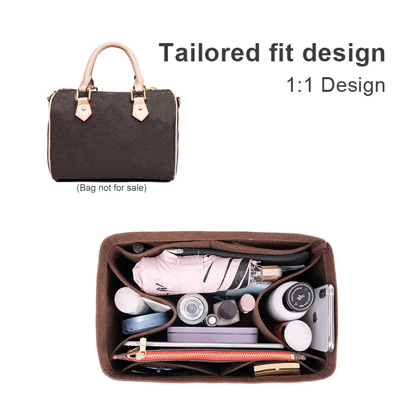 

For 25 30 35 Felt Insert Bag Women Insert Organizer Handbag Liner with Ipad Pouch Cosmetics Makeup Bag Inner Bags