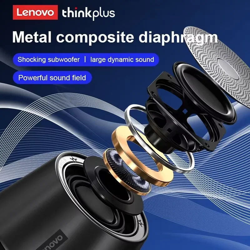 Фото Оригинальный Bluetooth-динамик Lenovo K3 Pro V5.0 с глубоким басом, портативная акустическая система для улицы, музыкальный портативный громкоговоритель для кемпинга №2
