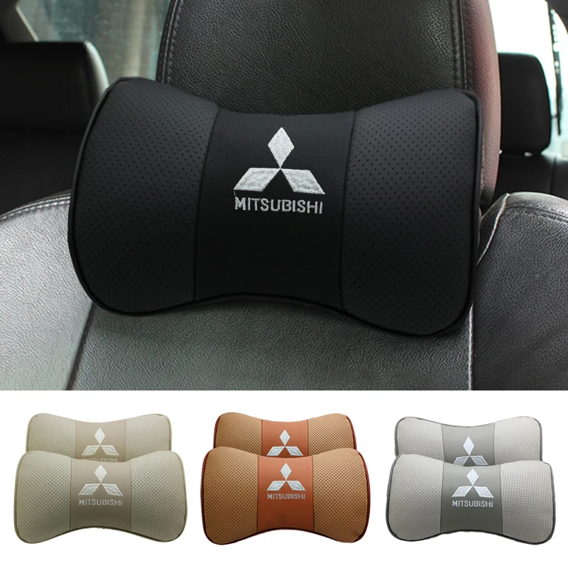 

2pcs Car Seat Headrest Neck Pillows for L200 Colt Lancer 9 10 ASX Pajero Outlander Mirage Eclipse Car Accessories Interior