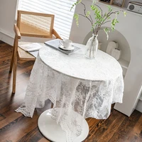 hot selling modern jacquard simple square 130cm tablecloth bedroom balcony study small round table cover cloth wedding decor