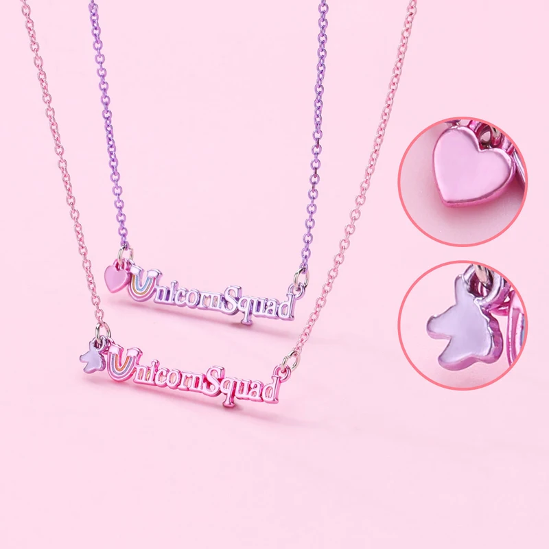 infolinzyć 2 sztuk/zestaw śliczne tęczowe litery kroplówka oleju stop najlepszy przyjaciel naszyjnik dla dzieci dziewczyny moda prezenty