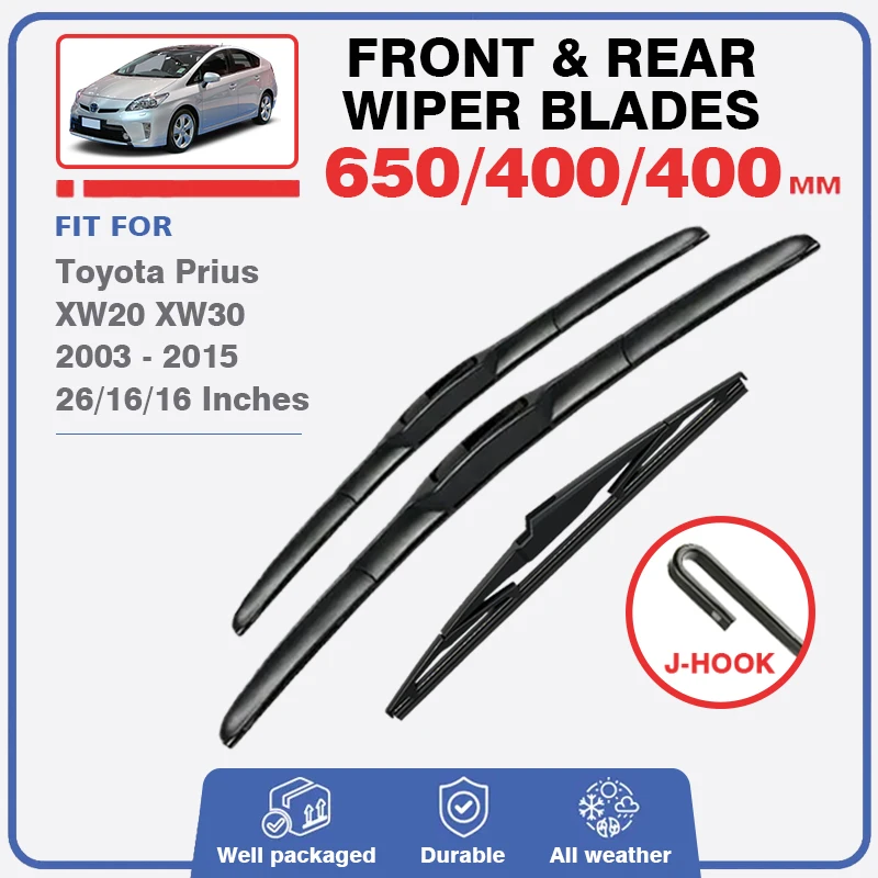 

Front Rear Wiper Blades For Toyota Prius XW20 XW30 2003 - 2015 2nd 3rd Gen Windscreen Windshield Window Car Accessories Refill