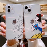 snow white angel eyes phone case for iphone 14 13 12 11 pro max mini transparent for apple phone soft brand silicone cover 2022