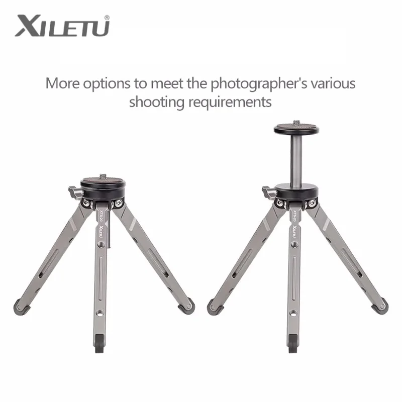 Фото XILETU XTS20 Мини-штатив-трипод с удлиненным центральным стержнем для камеры, телефона, настольный штатив, ручной держатель для видеоблогов и фотосъемки №3